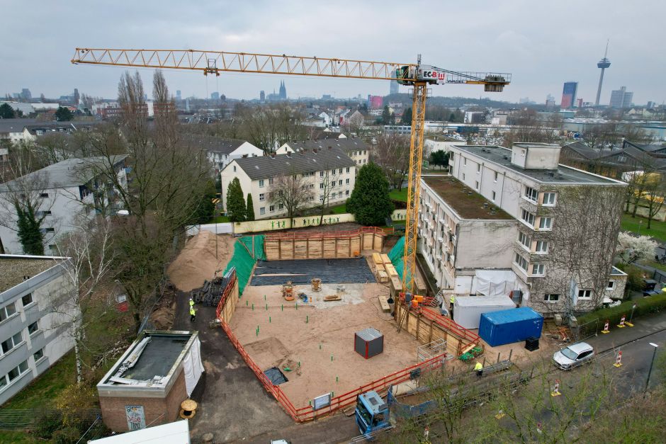 Ansicht auf die Baustelle zum Projekt Adelheid aus der Vogelperspektive