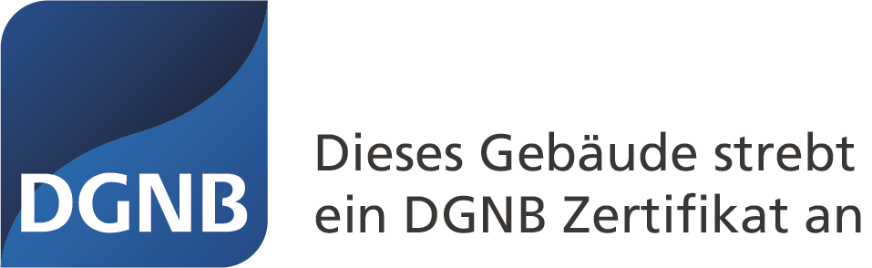Logo des DGNB - Dieses Gebäude strebt ein DGBN Zertifikat an